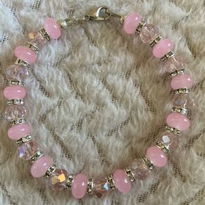 Elegant Handmade Pink Beaded Bracelet